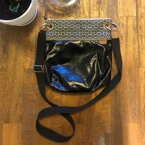 Fossil Keyper Black Coated Canvas Crossbody Purse